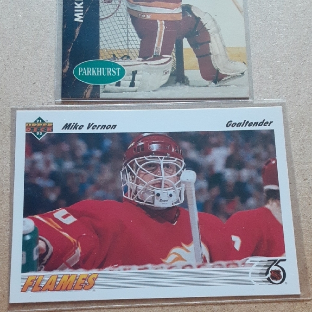 Mike Vernon Flames NHL Hockey Cards Set
